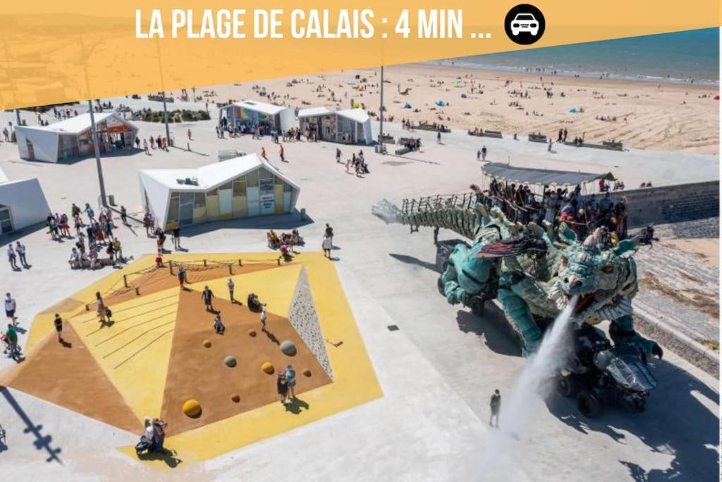 Le Grand Messin - Calais Nord -Cour - Plage - Ferry - Eurotunnel Exterior photo